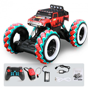  ماشین کنترلی شارژی آفرود جیپ قرمز با دو کنترل دستی و دستبندی Off-Road RC Car Drift Wheels 1:10 -اسباب بازی